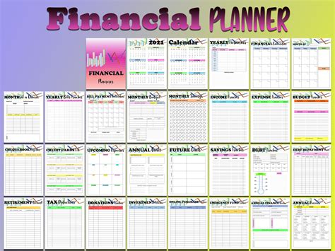 Financial Planner Printable Finance Digital Download Monthly Etsy