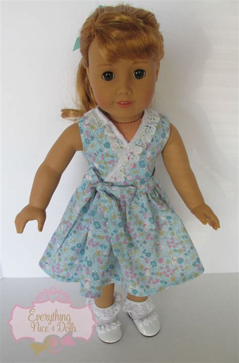 blue bunny lace ruffled dress easter dress made to fit 18 etsy american girl doll clothes
