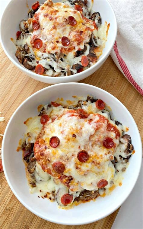 This post may contain affiliate links. Keto Pizza In A Bowl | Recipe in 2020 | Pizza bowl, Cheesy recipes, Recipes