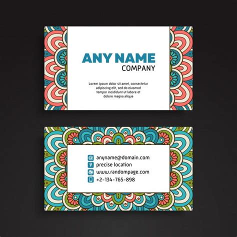 Business Card Vintage Decorative Elements Ornamental Floral Business