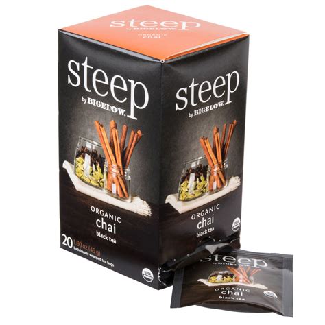 steep by bigelow organic chai black tea bags 20 box