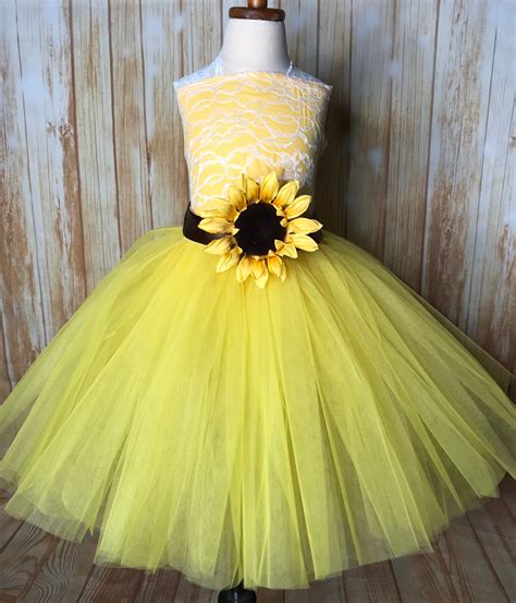 Sunflower Tutu Dress Sunflower Flower Girl Dress Little Ladybug Tutus