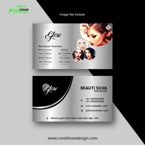 glow beauty salon business card design coreldraw design