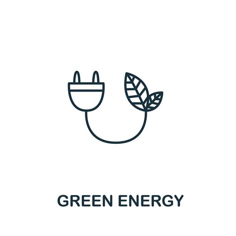 Green Energy Icon From Clean Energy Collection Simple Line Element