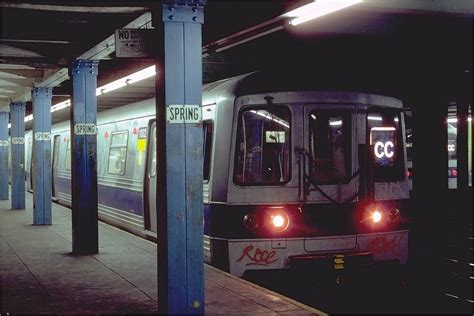 Photo by david pirmann, august 2000. R46 C Train / Mta Nyc Subway Rockaway Park Bound R32 A ...