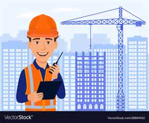 Builder Civil Engineer Smile Cartoon Character Vector Image