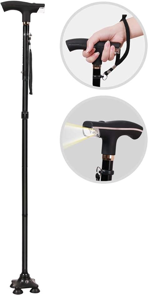 Redswing Adjustable Walking Cane With Led Light Folding