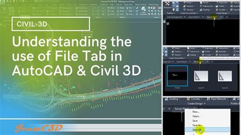 Understanding The Use Of File Tab In Autocad And Civil 3d Youtube