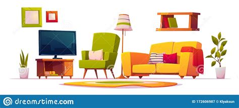 Vector Furniture For Living Room Interior Stock Vector