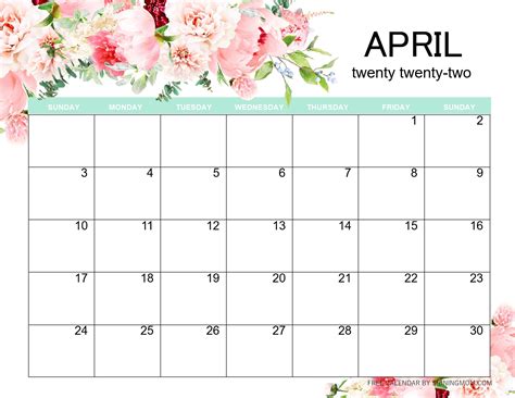 Free Printable April 2022 Calendars Wiki Calendar April 2022