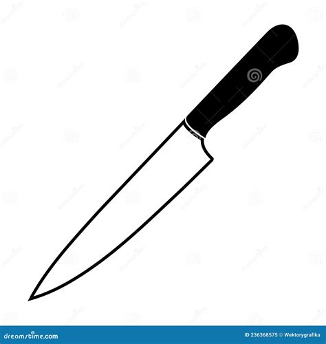 Knife Outline Vector Illustration Isolated On White Stock Vector