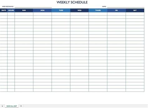 Free Work Schedule Templates For Word And Excel |Smartsheet Blank ...