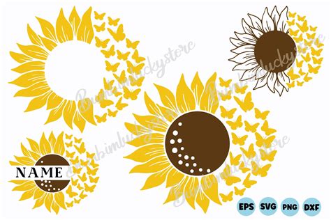 Sunflower Butterfly Svg Graphic By Bumbimluckystore · Creative Fabrica