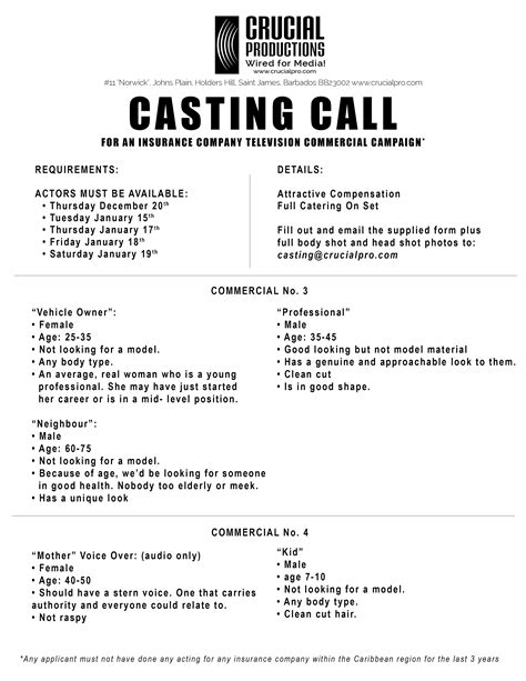 Casting Call Crucial Productions Inc Recording Studio And Video