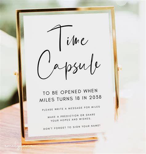 Time Capsule Template Time Capsule First Birthday Time Etsy Simple