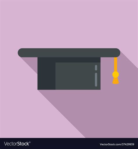 Attestation Graduation Hat Icon Flat Style Vector Image