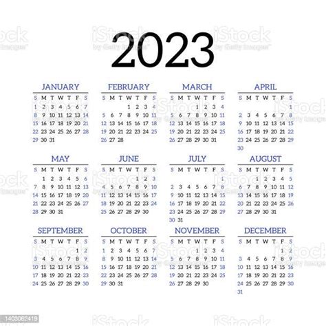 Vetores De Projeto De Calendário 2023 Ano Parede Quadrada Vetorial Em