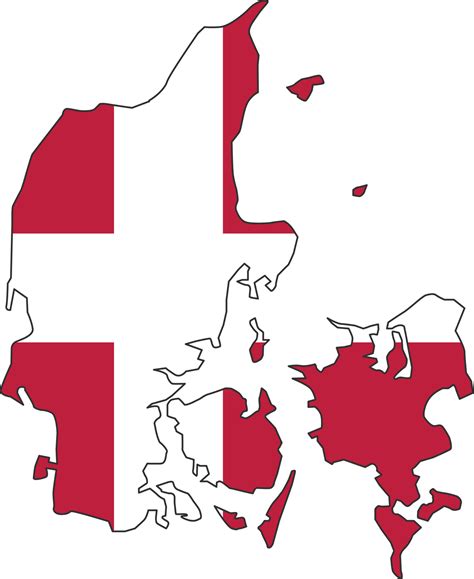 Denmark map city color of country flag. 12177282 PNG