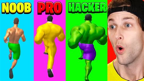 Noob Vs Pro Vs Hacker In Muscle Rush Youtube