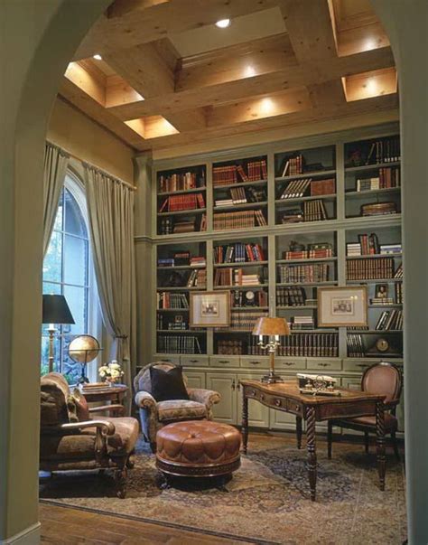 I like the idea of a bench in front of the bed, sort of like the nightstands. English Library room--cozy and inviting. … | Home ...
