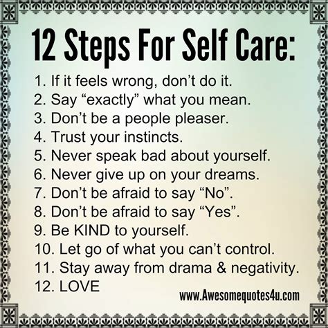 12 Steps For Self Care