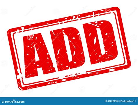 Add Red Stamp Text Stock Vector Illustration Of Plus 45222418