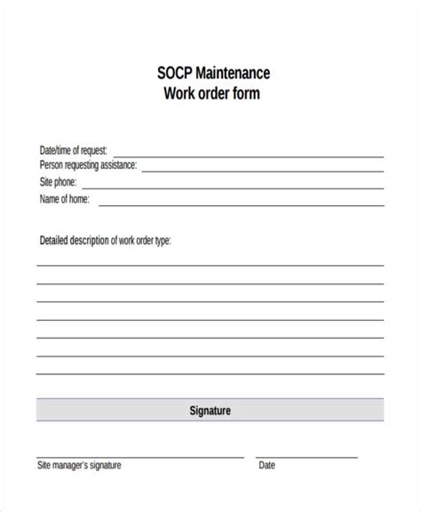 Free Printable Maintenance Work Order Forms Printable Forms Free Online