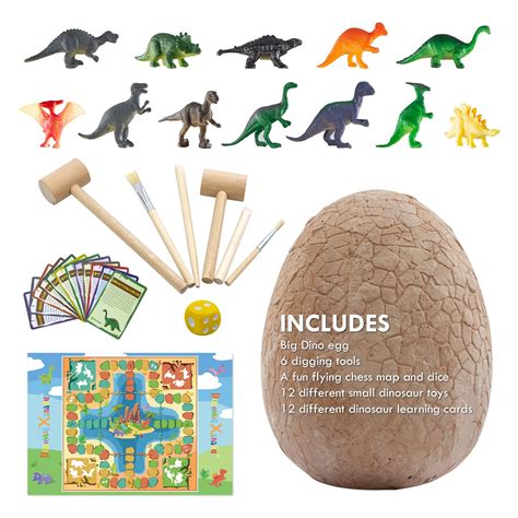 Buy Dinosaur Egg Excavation Kit Discover Jumbo Dino Egg Dig Kit Dinosaur Eggs Toys With 12