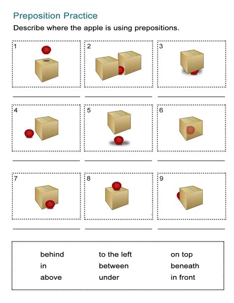 Preposition Worksheets For Preschoolers Preposition Worksheets