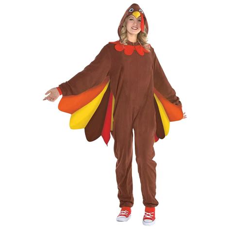 Turkey Zipster Womens Adult Thanksgiving Festive Animal Costume M L