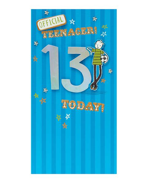 Buy 13th Birthday Card Birthday Card Aged 13 13th Birthday Card Boys