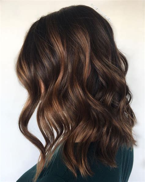 Stunning Dark Chocolate Brown Hair Color With Caramel Highlights For