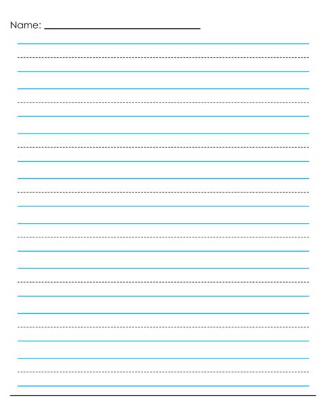 Lined Paper Template 2nd Grade