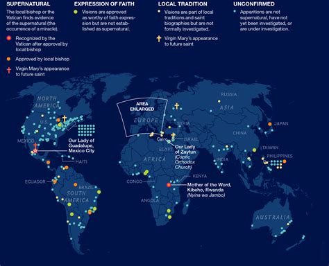 This Map Illustrates 500 Years Of Marys Apparitions Articles