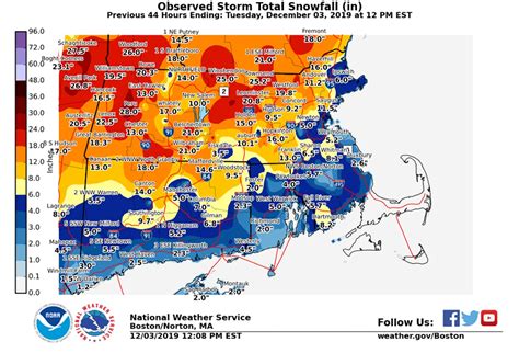 How Much Snow Did We Get Updated Snowfall Totals For Massachusetts For