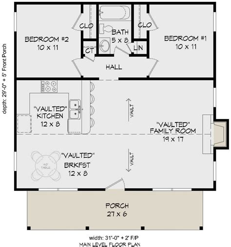 House Plan 940 00139 Cabin Plan 900 Square Feet 2 Bedrooms 1