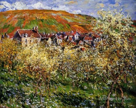 Claude Monet Plum Trees In Blossom At Vetheuil Oil Painting
