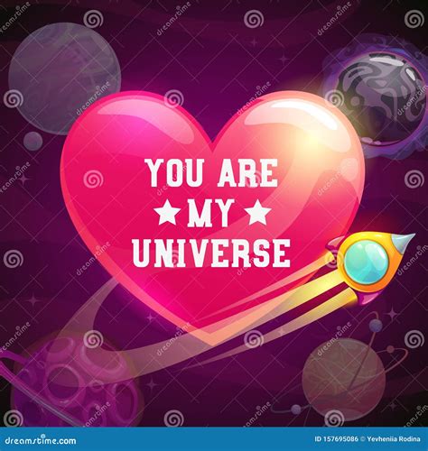 You Are My Universe Love Concept Illustration Vector Romantic Poster