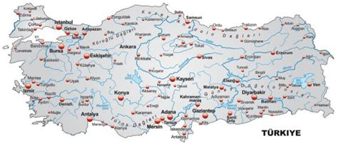 Törökország tokat tartomány tartományai isztambul amasya, térkép, szög, terület png. Törökország Térkép — Stock Vektor © artalis #40918989