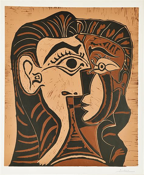 Pablo Picasso Tête De Femme Head Of A Woman 1962 Linocut S