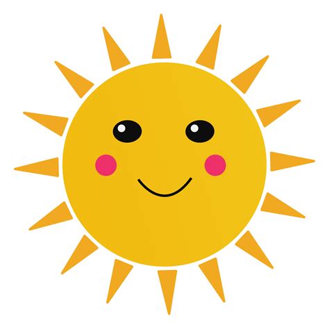 Cute Smiling Yellow Sun Cartoon Icon Vector Illustration Eps 10