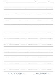 30 new 2nd grade writing prompts • journalbuddies.com 46 journal prompts and writing ideas for second graders what's the most important thing you would like to do this summer? Free Printable Lined Paper {Handwriting Paper Template | Handwriting practice sheets, Printable ...