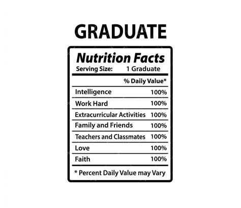 Graduate Nutritional Facts Svg Graduate Clipart Nutrition Svg