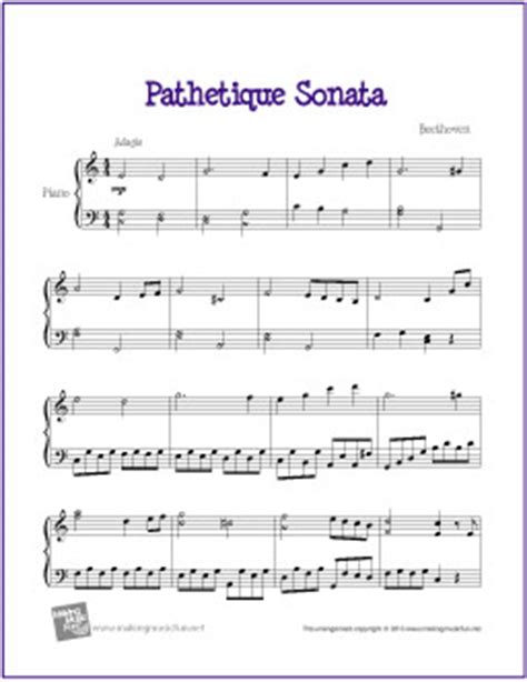 Free piano sheets for beginners. Pathetique Sonata (Beethoven) | Free Easy Piano Sheet Music