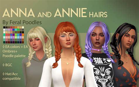 Sims 4 Anna And Annie Hairs Ts4 Maxis Match Cc Still Best Sims Mods