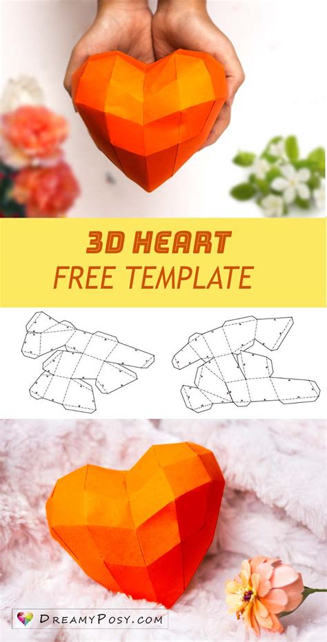 3d Heart Template Printable Free Free Templates Printable