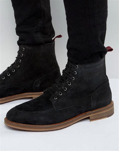 It's really impressive what we can do with a pair of very damaged footwear. Lyst - Asos Lace Up Boots With Apron Toe In Black Suede in Black for Men