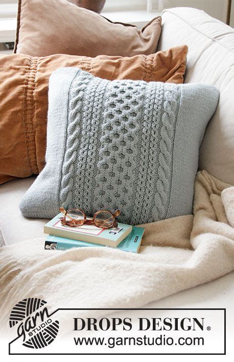 Cabled Comfort Knitted Cushion Cover With Cables In Drops Nepal Free Knitted Pattern Drops