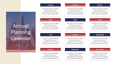 Annual Planning Calendar Powerpoint Template Calendar Templates