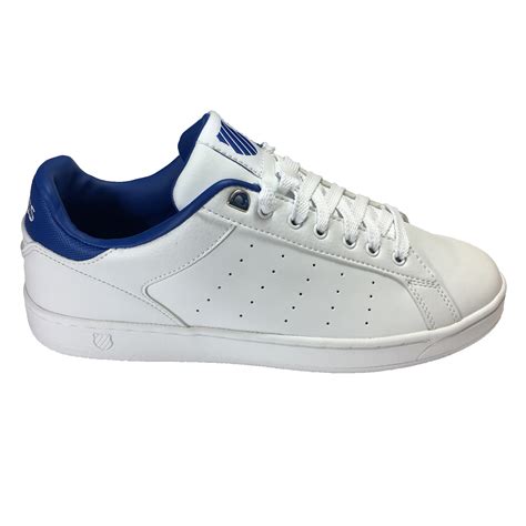 Kswiss court frasco sde shoe. K-Swiss Men's Clean Court CMF Leather Shoes Trainers White Blue | Jean Scene